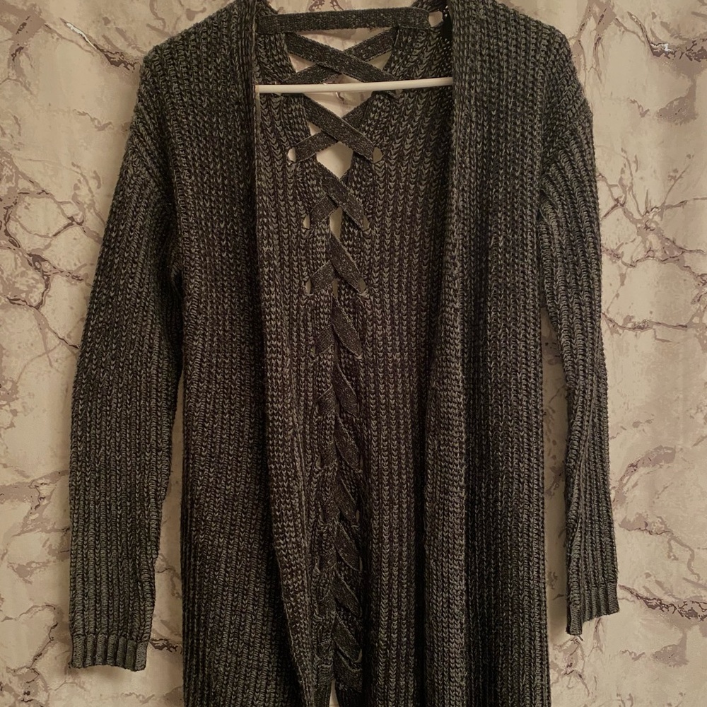 Knitted black cardigan comfy and cozy